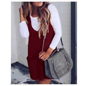 Maroon sweater dress